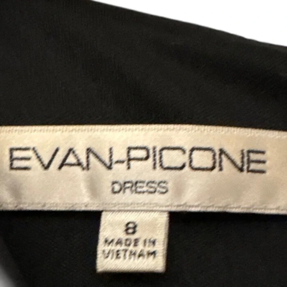 Evan Picone Black Sleeveless Peplum Sheath Dress V-Neck Size‎ 8 Cockail Formal